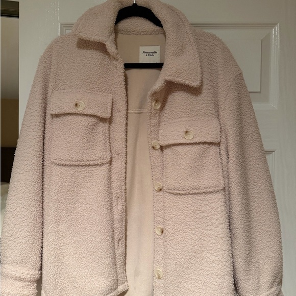 Abercrombie & Fitch Cream Teddy Jacket - Picture 2 of 4